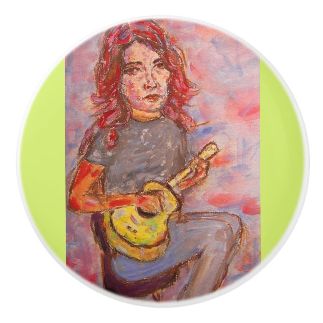 Ukulele Girl art Knopp (Framsidan)