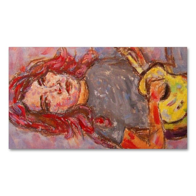 Ukulele Girl Magnetiska Visitkort (Framsida)