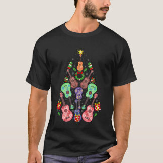 Ukulele Gitarr Julgran Rolig Musikälskare Mu T Shirt