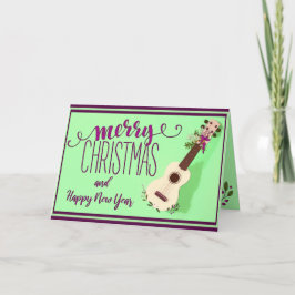 Ukulele God jul och Gott nytt år kort