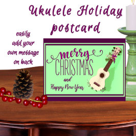 Ukulele God jul och Gott nytt år Vykort