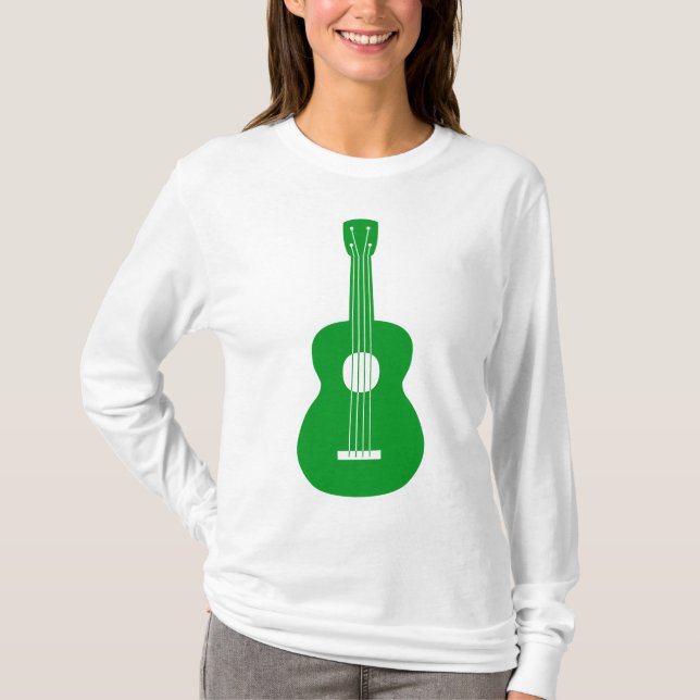 Ukulele - Grass Grönt Tee Shirt (Framsida)