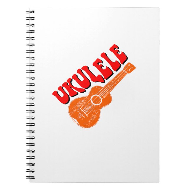 Ukulele Groovy Text Art Anteckningsbok (Framsidan)