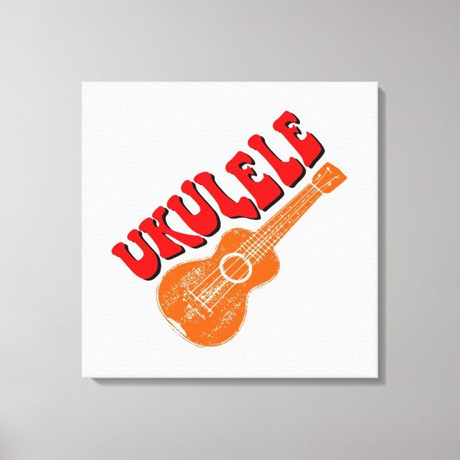 Ukulele Groovy Text Art Canvastryck (Framsida)