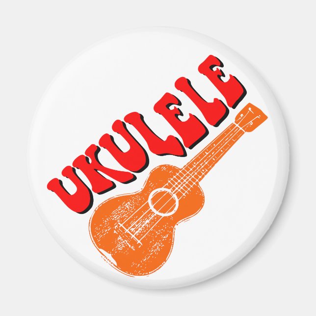 Ukulele Groovy Text Art Magnet (Framsidan)
