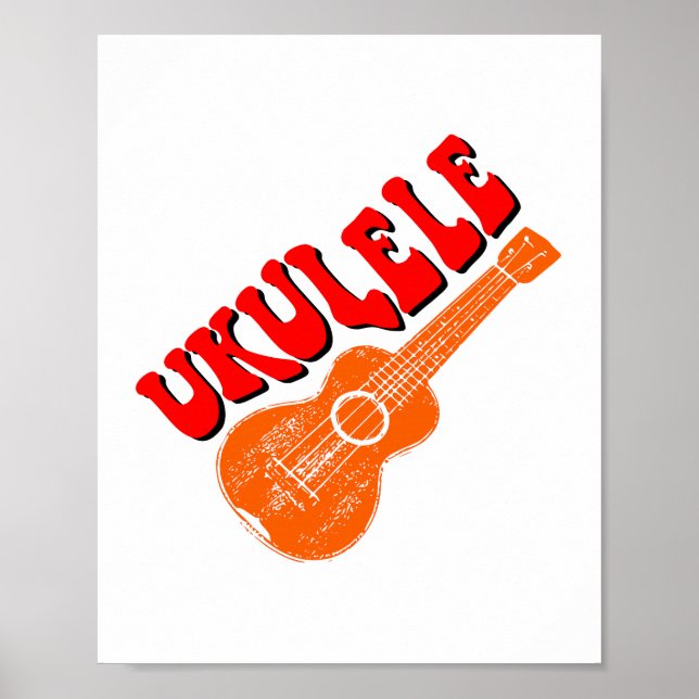 Ukulele Groovy Text Art Poster (Framsidan)