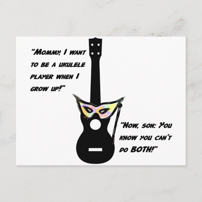 Ukulele Grown Up Humor Vykort (Framsida)