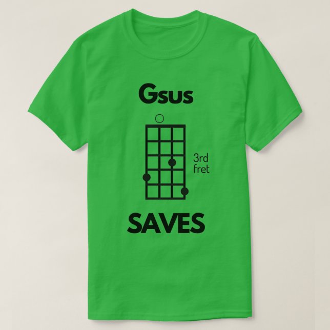 Ukulele Gsus Saves Jesus Saves Uke Chord 1 T Shirt (Design framsida)