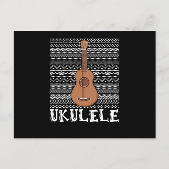 Ukulele Guitar Music Musician Acoustic Band Gift Vykort (Framsida)
