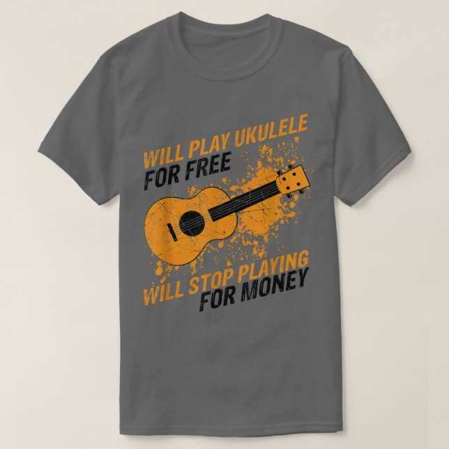 Ukulele guitar-musikkonsert guitarist-gåva till mu t shirt (Design framsida)