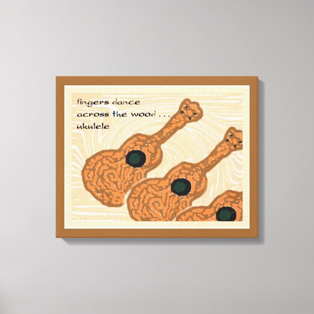 Ukulele Haiku Art Wrapped Canvas (Framsida)