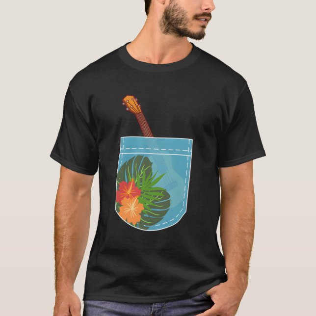 Ukulele Hawaii Tropical Gif Ukulele Player T Shirt (Framsida)