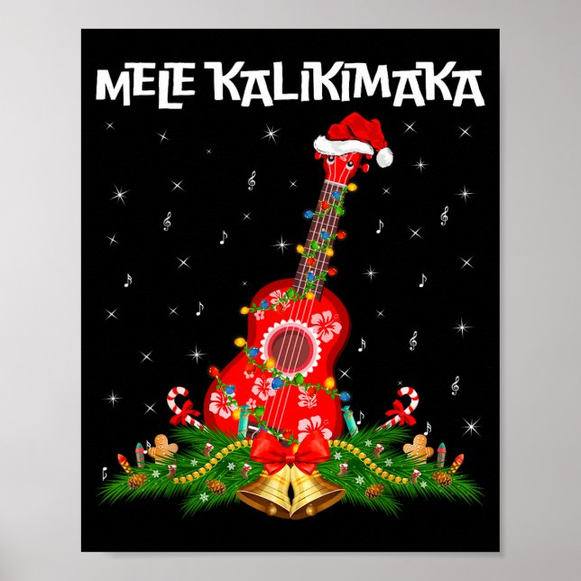 Ukulele Hawaiian Mele Kalikimaka Ukulele Guitar Ch Poster (Framsidan)