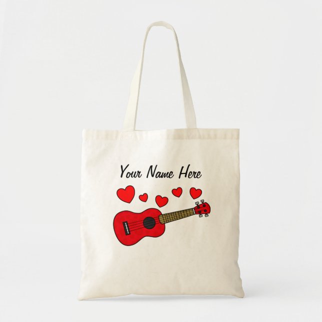 Ukulele Hearts Uke Player Musician Anpassningsbar Tygkasse (Framsidan)