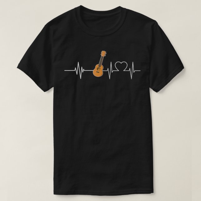 Ukulele Heartslag EKG Ukulele Player Gift T Shirt (Design framsida)