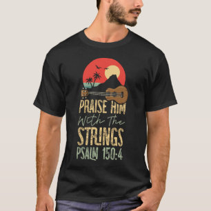 Ukulele höjer honom med strängarna 150:4 t shirt