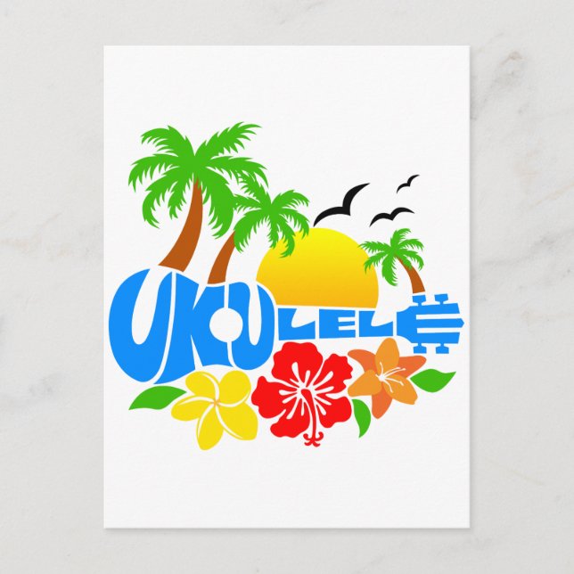 Ukulele Island Logotyp Vykort (Framsida)
