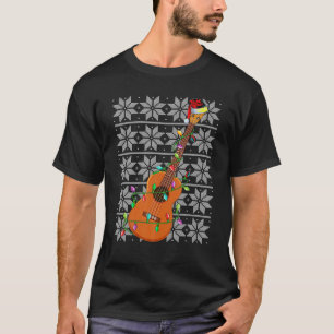 Ukulele Julafton Lighting Santa Musical Ugly Sweat T Shirt