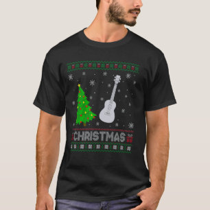 Ukulele Julafton Träd Lighting Ugly julsötare T Shirt