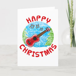 Ukulele julkort Uke Player Musician Tack Kort