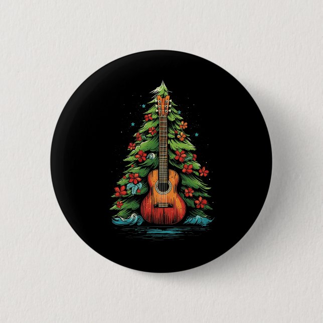 Ukulele julmusikgrafik Tees För manar kvinnor Knapp (Framsida)
