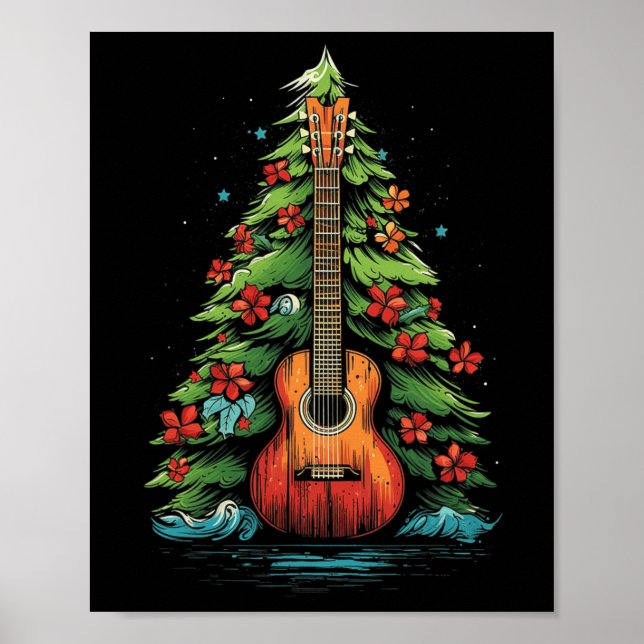Ukulele julmusikgrafik Tees för manar kvinnor Poster (Framsidan)