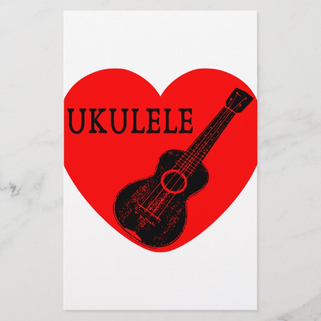 Ukulele Kärlek Brevpapper (Framsida)