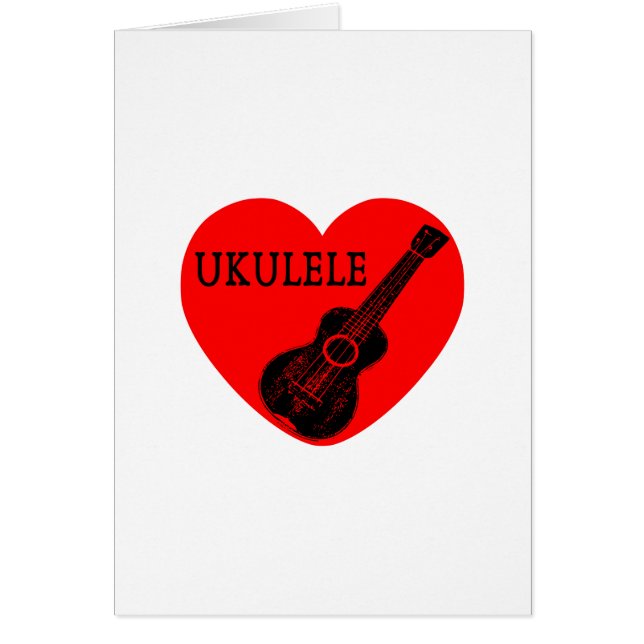 Ukulele Kärlek Hälsningskort (Framsidan)