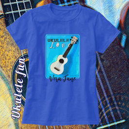 Ukulele Kärlek i Söt Shades of Blue T-Shirt