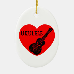 Ukulele Kärlek Julgransprydnad Keramik