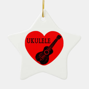 Ukulele Kärlek Julgransprydnad Keramik