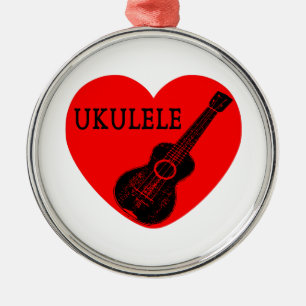 Ukulele Kärlek Julgransprydnad Metall