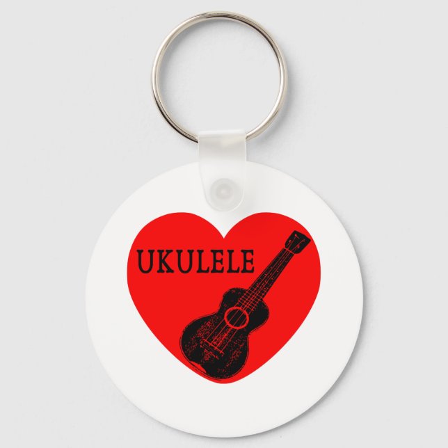 Ukulele Kärlek Nyckelring (Framsida)