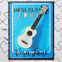 Ukulele Kärlek Shades of Blue med Namn