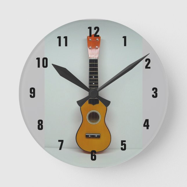 UKULELE-klocka Rund Klocka (Framsida)