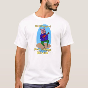 Ukulele-leka grisen, stränger djur lantgård, 4 t-shirt