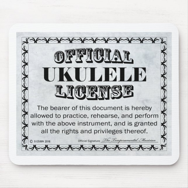 Ukulele License Musmatta (Framsidan)