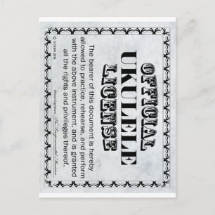 Ukulele License Vykort