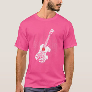Ukulele Ljud Wave Hawaiian Acoustic Musician Uke T Shirt