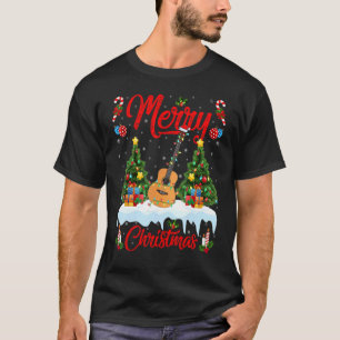Ukulele Ljus Julafton Träd Santa Ukulele jul i och T Shirt