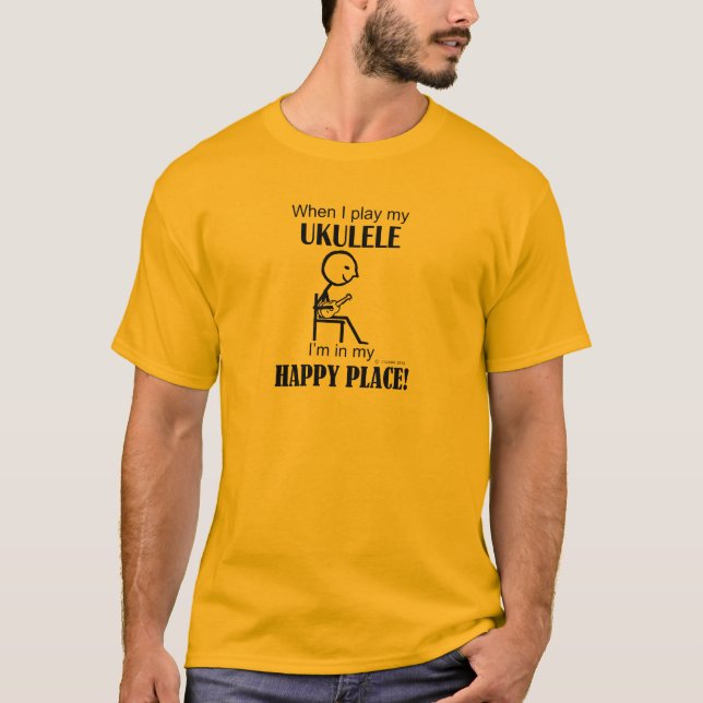Ukulele Lycklig Ställe T Shirt (Framsida)