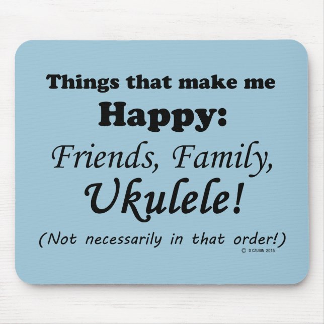 Ukulele Makes Me Lycklig Musmatta (Framsidan)