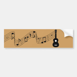 Ukulele med musik noter bildekal