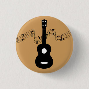 Ukulele med musik noter knapp