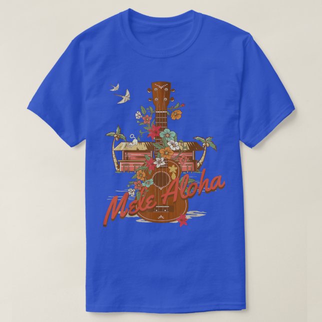 Ukulele Mele Aloha Hawaii for Island Music Lovers  T Shirt (Design framsida)
