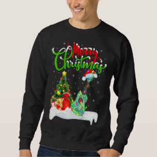 Ukulele Music Julafton Lighting Santa Ukulele Chri Lång Ärmad Tröja