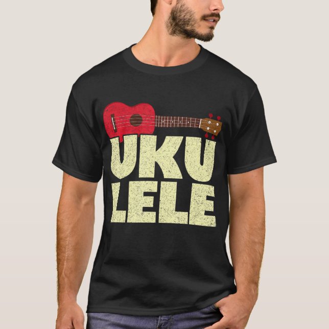 Ukulele Music Musical Instrument T Shirt (Framsida)