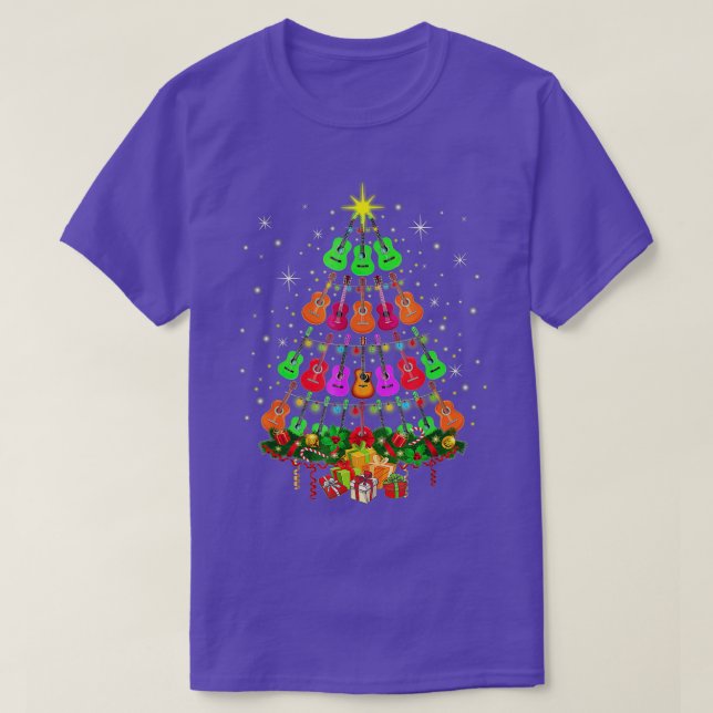 Ukulele Music Uke Mele Kalikimaka Christmas Tree S T Shirt (Design framsida)