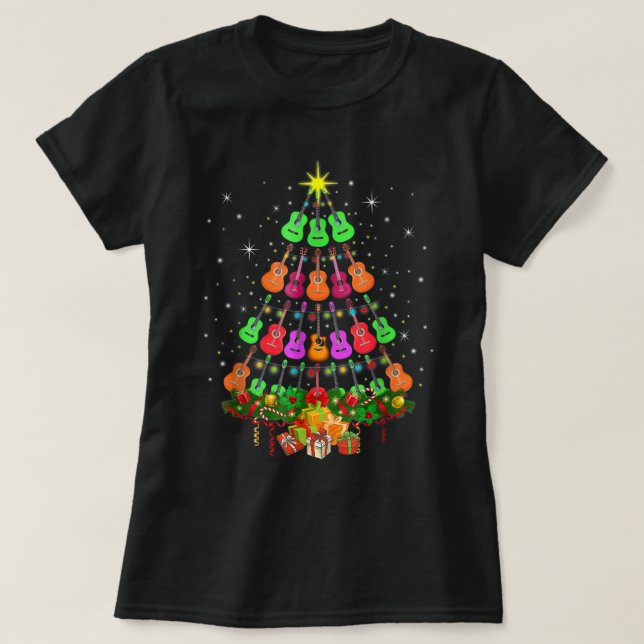 Ukulele Music Uke Mele Kalikimaka Christmas Tree S T Shirt (Design framsida)