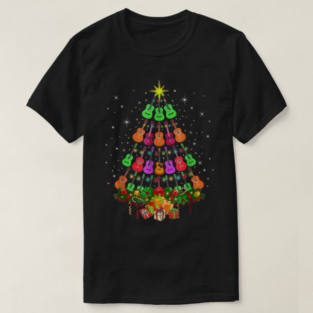 Ukulele Music Uke Mele Kalikimaka Christmas Tree S T Shirt (Design framsida)